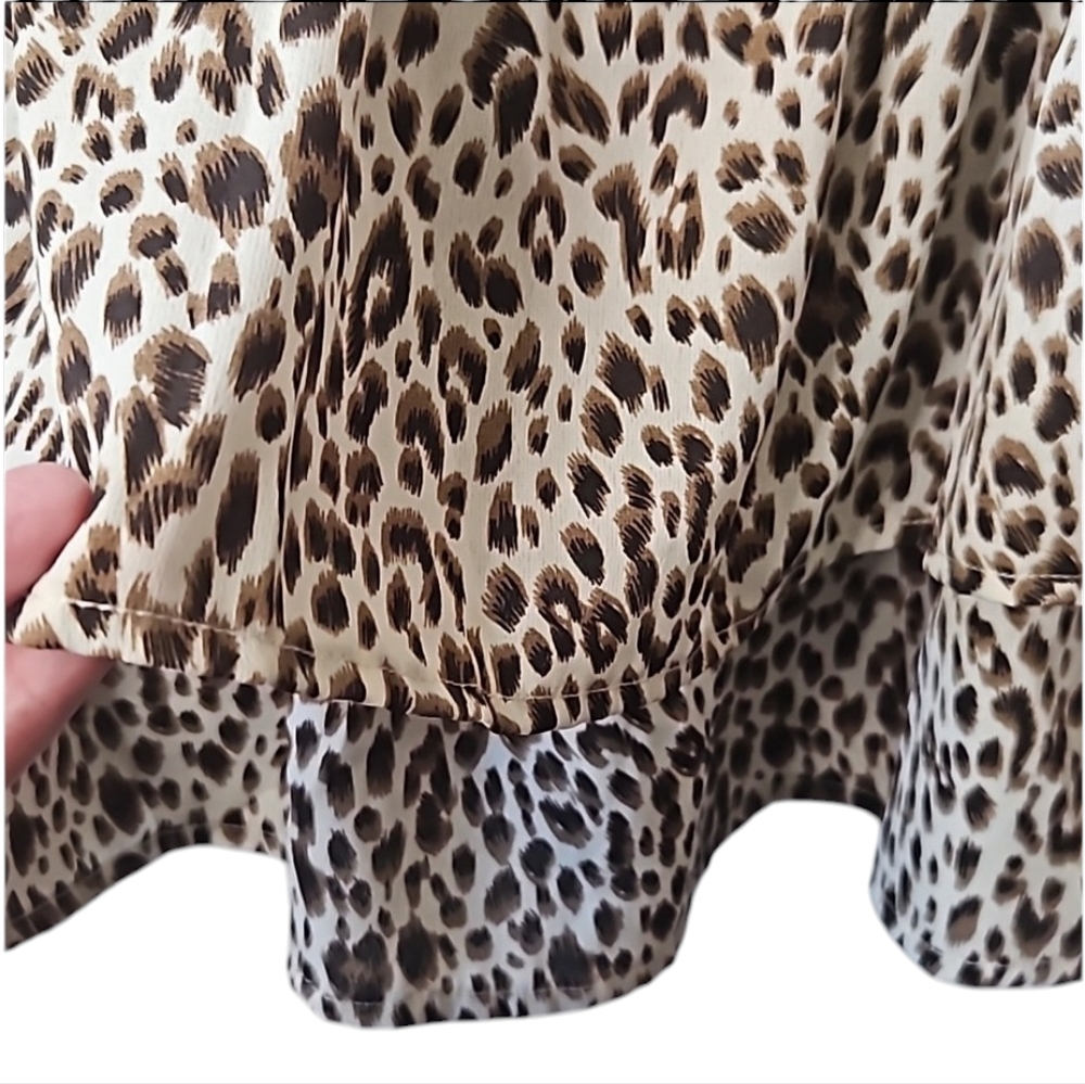 Oddi Women's Cold Shoulder Animal Print Long Sleeve Ruffles Blouse Size Large - Picture 11 of 16